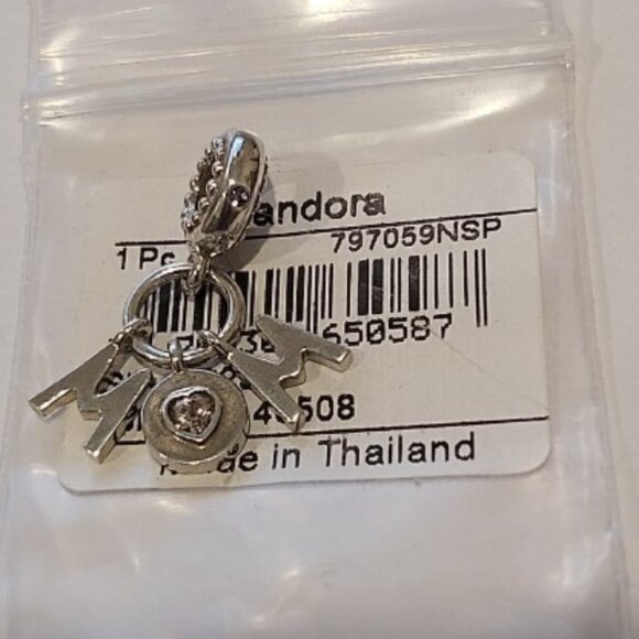 Auth Pandora *Retired* Sterling Silver Perfect Mom w/Pink Crystal 797059NSP - Picture 11 of 13